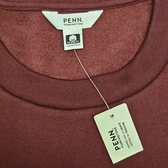 NWT PENNINGTONS Maroon Crew Neck Long Sleeve Sweatshirt/Sweater Size 1X - Picture 9 of 16